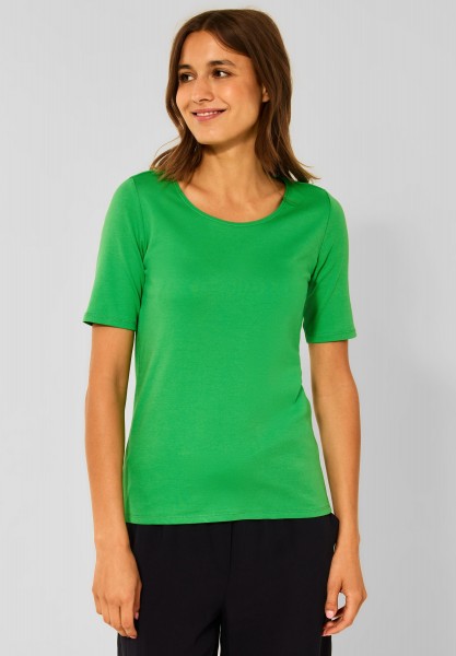 CECIL - T-Shirt in Unifarbe in Radiant Green