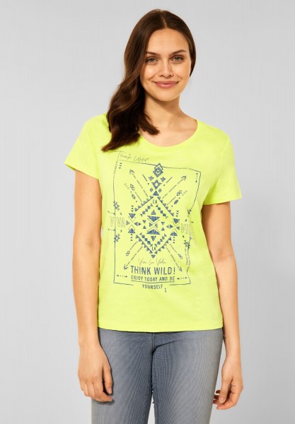 CECIL - T-Shirt mit Fotoprint in Soft Lemon Yellow