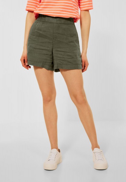Street One - Paperbag Leinen Shorts in Great Olive