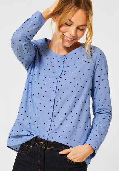 CECIL - Chambray-Bluse mit Punkten in Blouse Blue