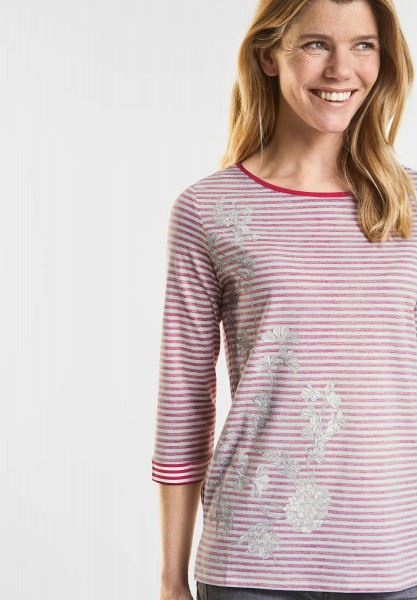 CECIL - Streifen-Shirt mit Print in Magic Pink