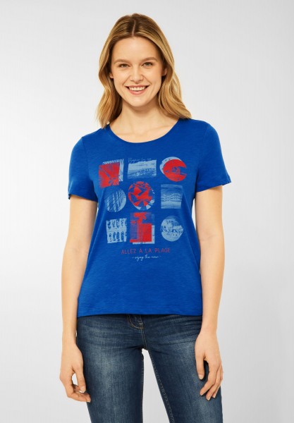 CECIL - T-Shirt mit Fotoprint in Regatta Blue