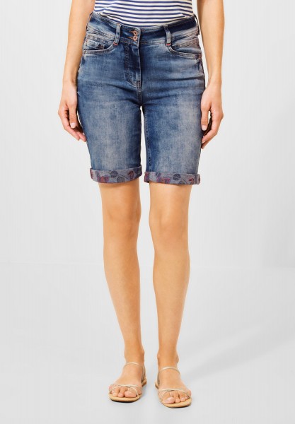 CECIL - Slim Fit Jeansshorts in Mid Blue Wash