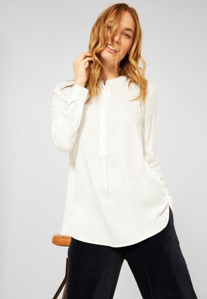 CECIL - Lange Bluse in Unifarbe in Vanilla White