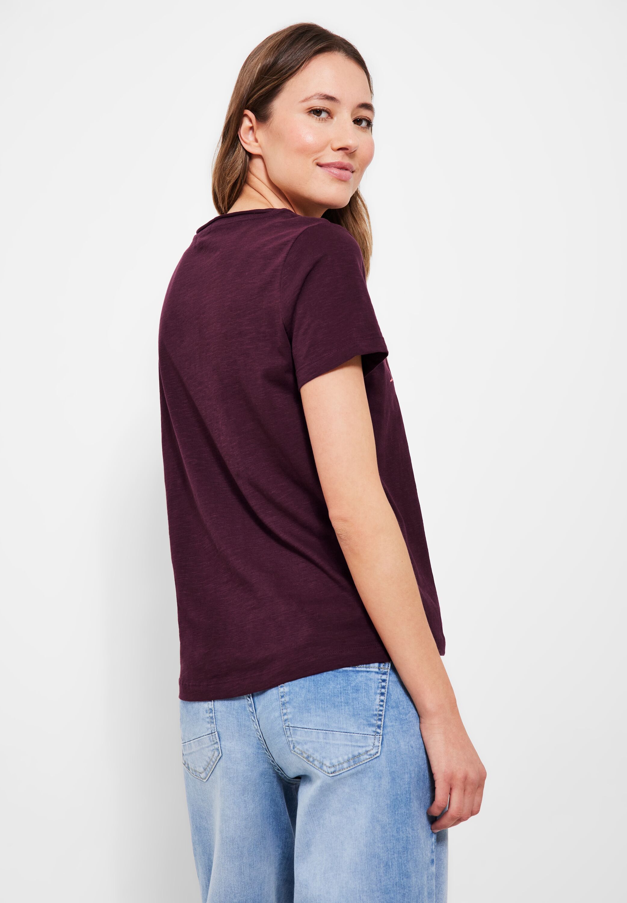 CECIL T-Shirt in Wineberry SALE reduziert - Red im B319637-34918 CONCEPT Mode