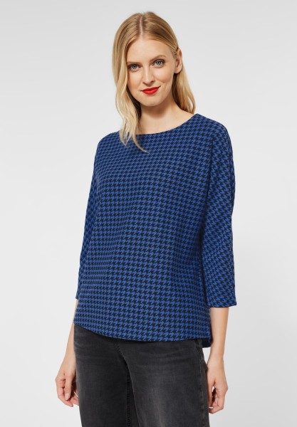 Street One - Shirt im Jacquard Muster in Dazzling Blue
