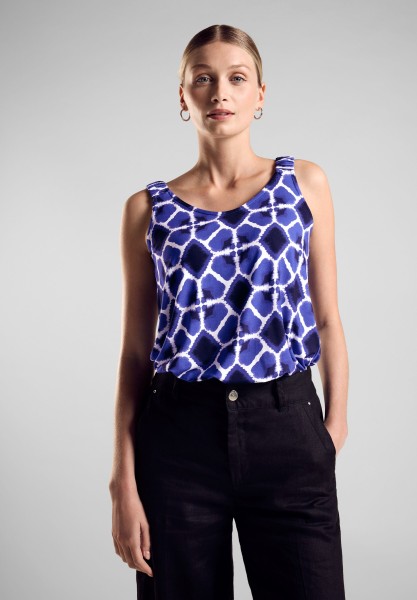 Street One Top mit Print in Violet Blue