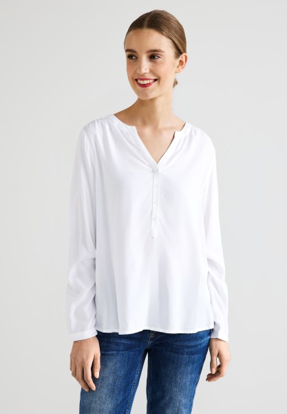 Street One Bluse in Unifarbe in White
