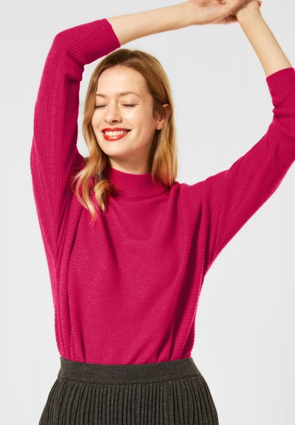 Street One - Pullover mit Dolmanärmeln in Raspberry Pink Melange