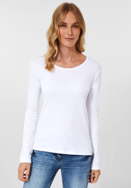 CECIL - Basic Langarmshirt in White