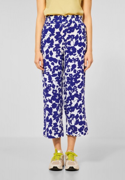 Street One - Loose Fit Hose mit Print in Intense Blue