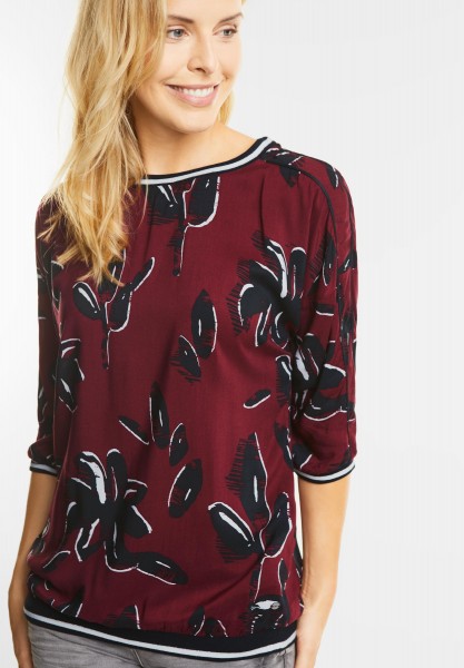 Cecil College Style Printbluse in Velvet Red
