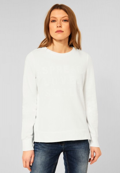 CECIL - Sweatshirt mit Wording in Vanilla White
