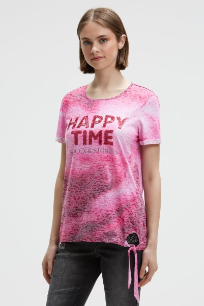 SOCCX Shirt mit Ausbrenner-Effekten und Pailletten-Artwork in Smooth Rose