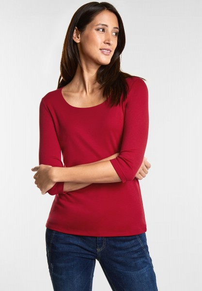 Street One - Schmales Basic Shirt Pania in Pure Red