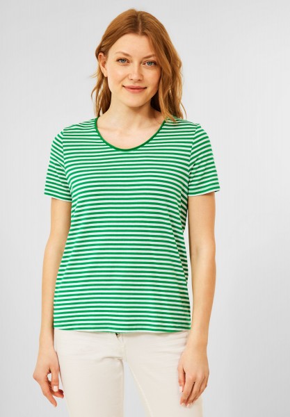 CECIL - T-Shirt mit Streifenmuster in Cheeky Green