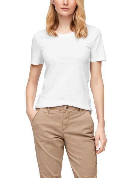 s.Oliver Jerseyshirt mit Rundhalsausschnitt in White