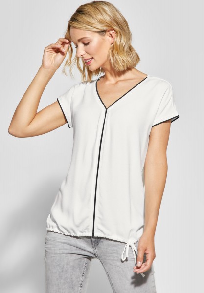 Street One - Shirt mit Kontrastdetails in Off White