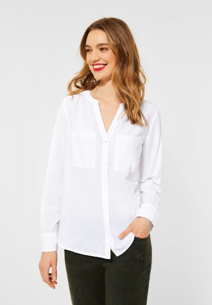 Street One - Bluse in Unifarbe in White