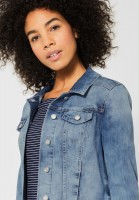 Street One - Blaue Denimjacke Roxana in Blue Random Bleach