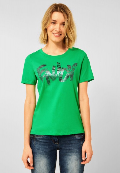 CECIL - T-Shirt mit Fotoprint in Radiant Green