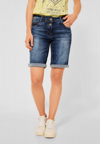 CECIL - Loose Fit Jeansshorts in Mid Blue Wash 