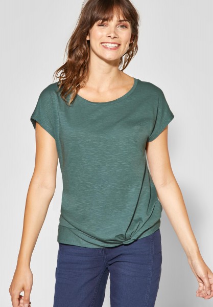 CECIL - Basic Shirt mit Knotendetail in Sage Green