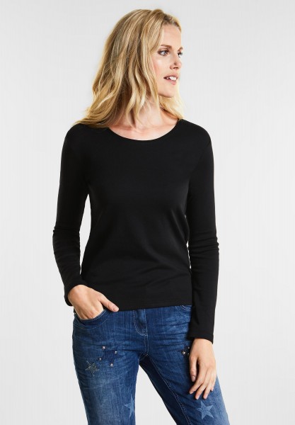 CECIL - Organic Baumwoll Shirt Pia in Black