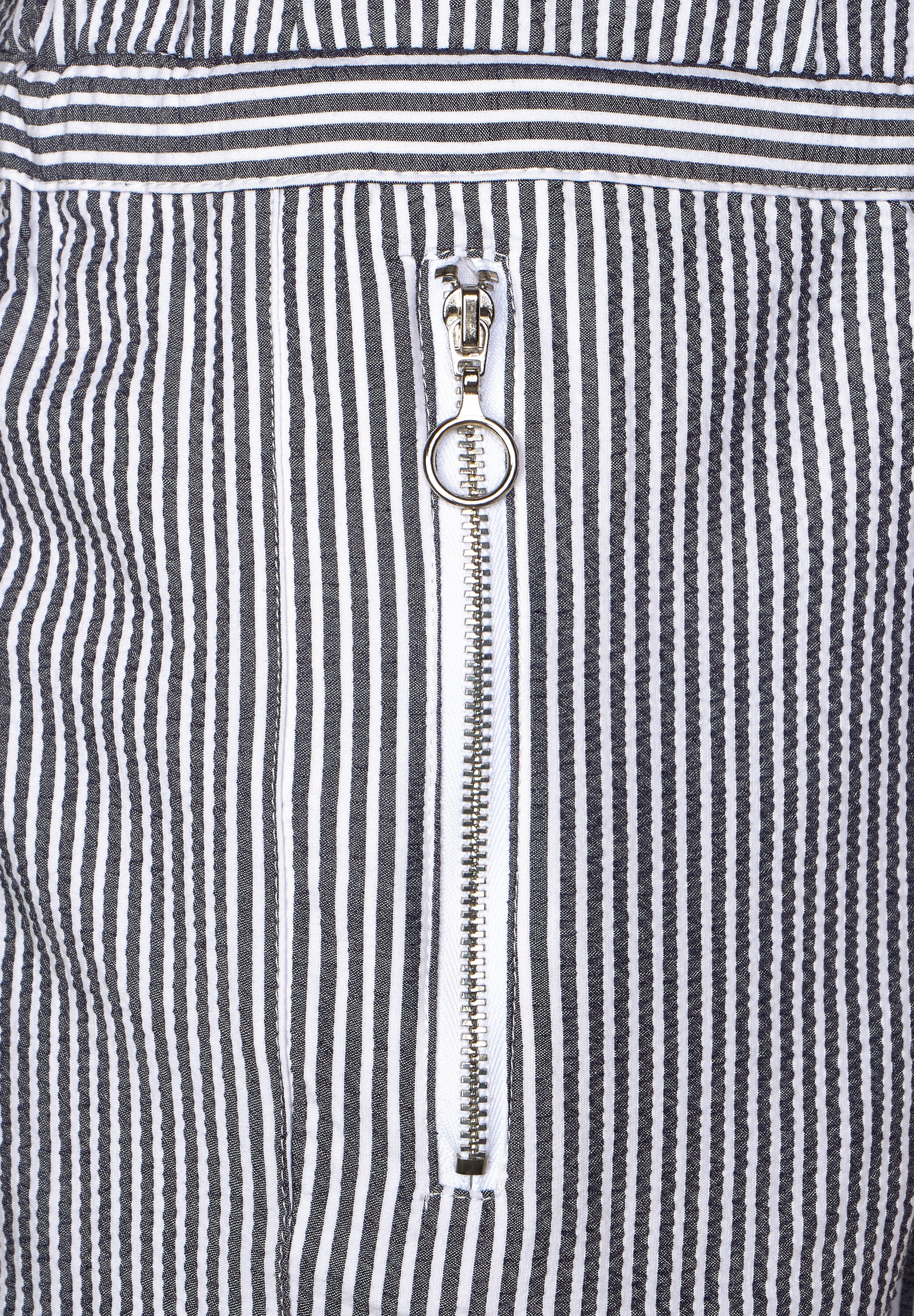 Schwarz-Weiß Original Chrystie NYC Streifen Seersucker Hose 