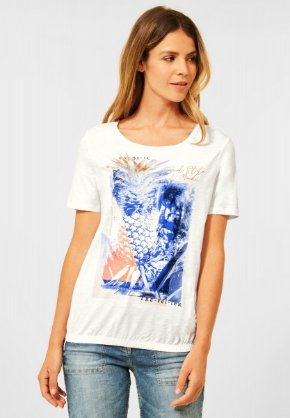 CECIL - T-Shirt mit Fotoprint in Vanilla White