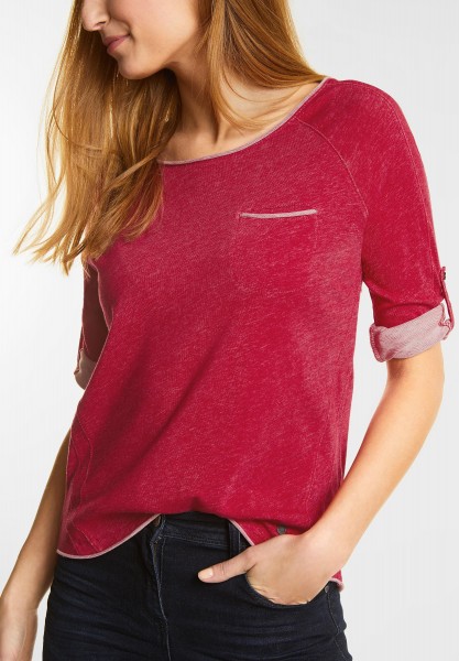 CECIL - 3/4-Arm Melange Shirt Mailin in Salsa Red