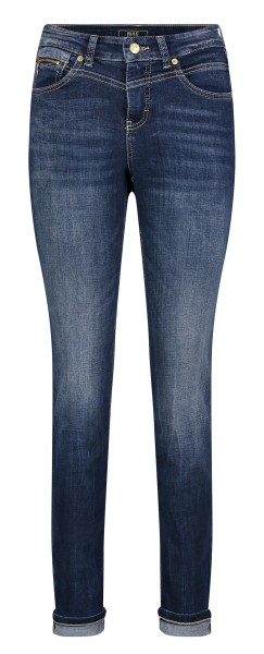 MAC Slim Fit mit Saumumschlag in Dark Blue Net Wash