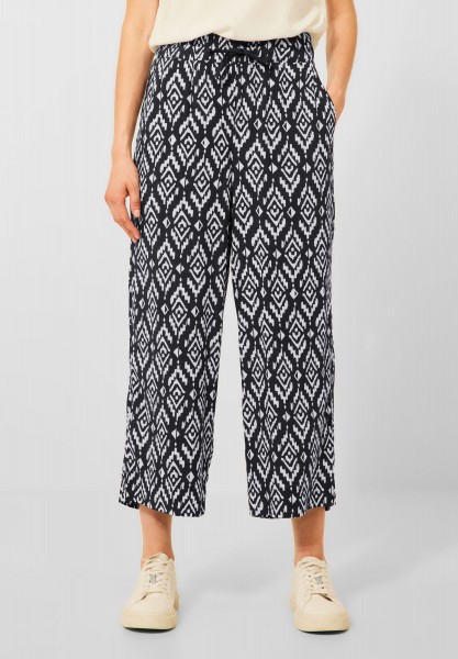 CECIL - Casual Fit Hose mit Print in Carbon Grey