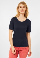 CECIL - T-Shirt in Unifarbe in Deep Blue
