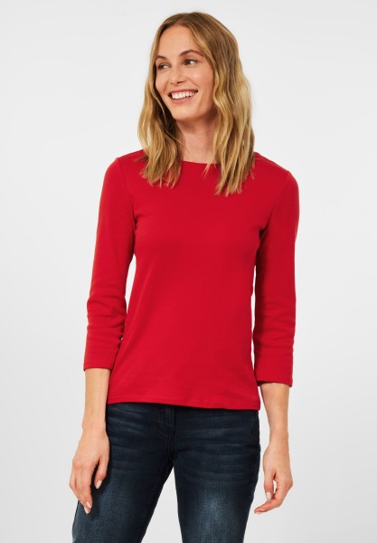 CECIL - Basic Shirt in Unifarbe in Strong Red