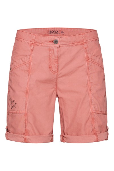 SOCCX Bermuda mit Turn-Up in Beachy Red