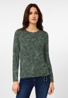 CECIL - Cosy Print Shirt in Pine Green Melange