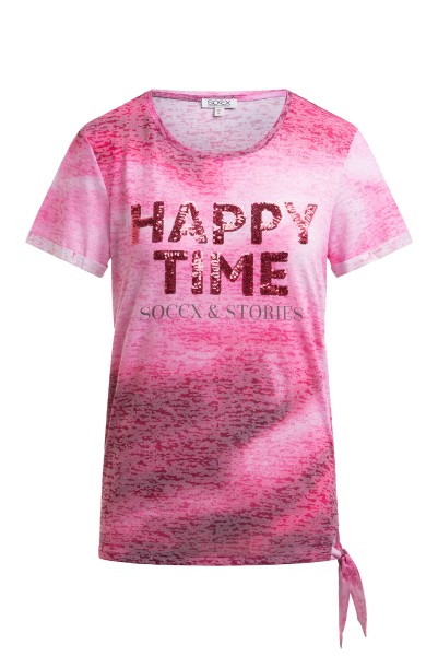 SOCCX Shirt mit Ausbrenner-Effekten und Pailletten-Artwork in Smooth Rose