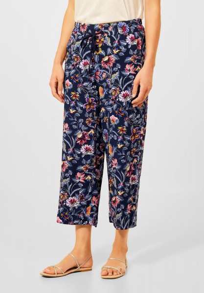 CECIL - Casual Fit Hose mit Print in Deep Blue