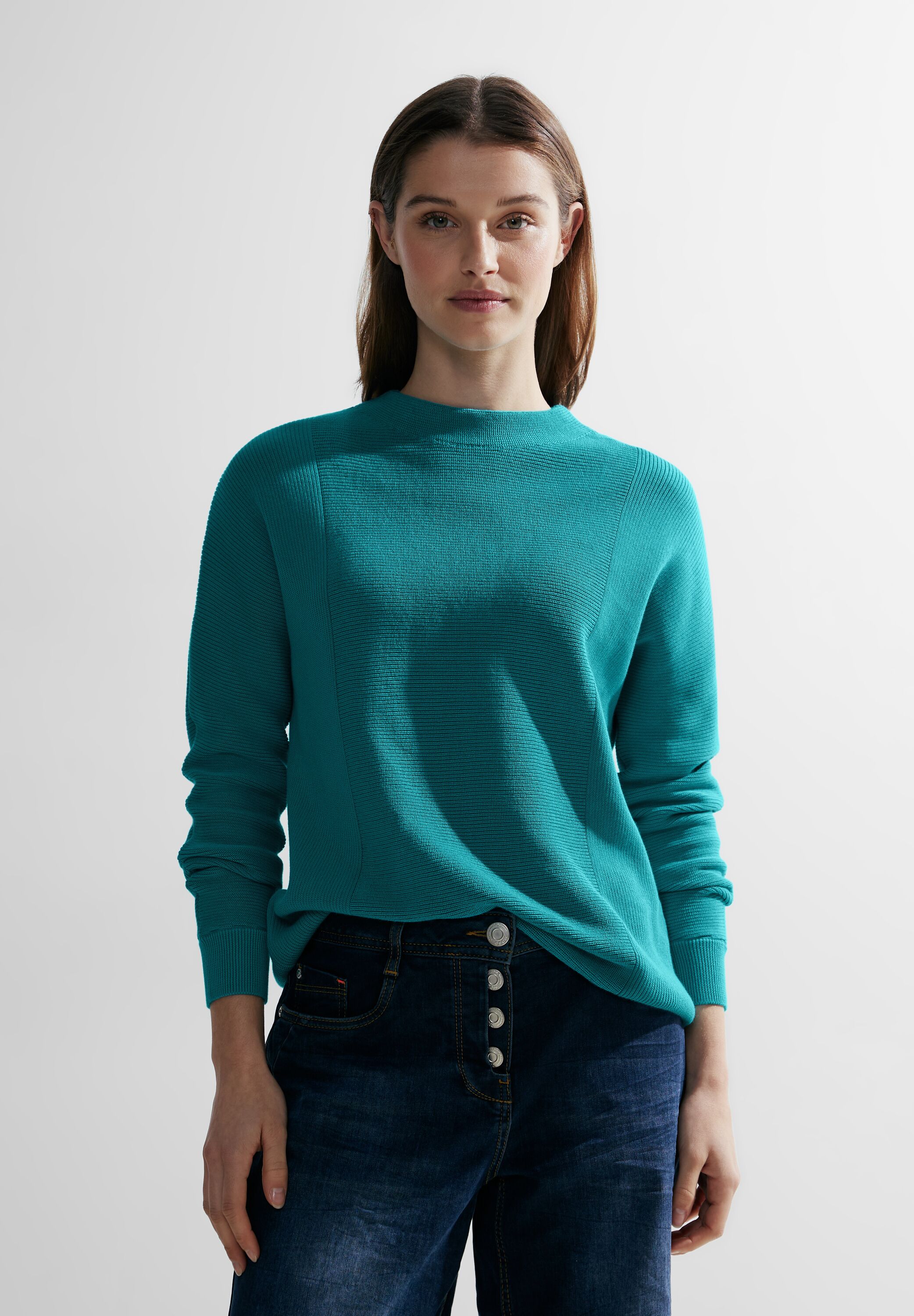 Blue - Frosted B302639-15318 Stehkragenpullover CONCEPT in Aqua CECIL Mode