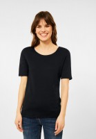 CECIL - T-Shirt in Unifarbe in Black