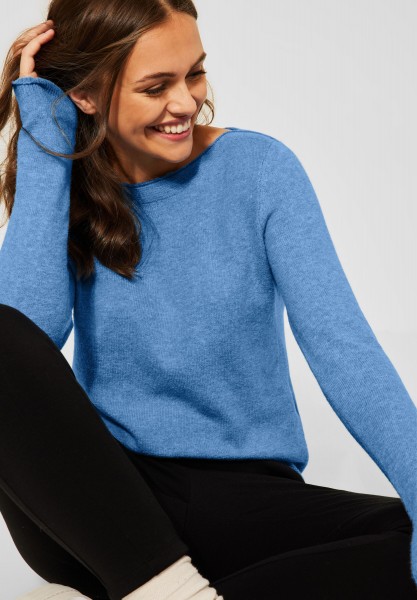 CECIL - Softer Strick Pullover in Mountain Blue Melange