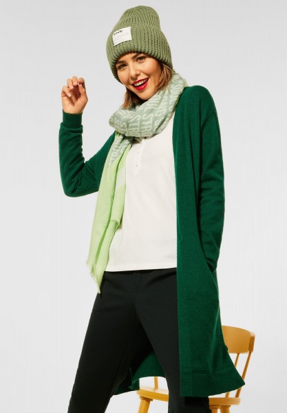 Street One - Offener Long Cardigan in Timeless Green
