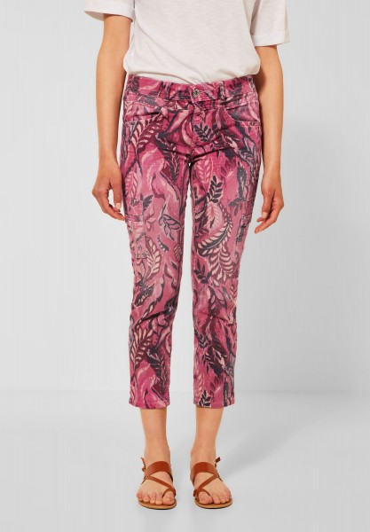 Street One - Casual Fit Hose mit Print in Floral AOP Washed