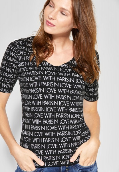 Street One - T-Shirt mit Wording Palmira in Black