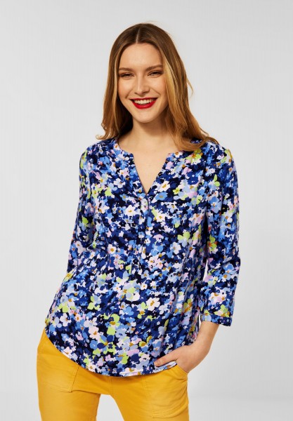 Street One - Bluse mit Blumen Muster in Grand Blue