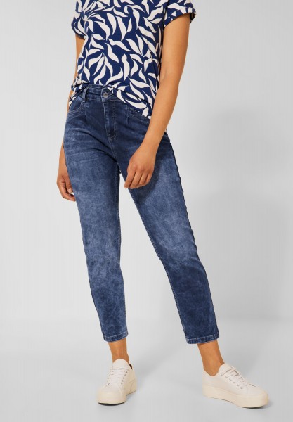 Street One - Loose Fit Jeans in Mid Blue Indigo Washed