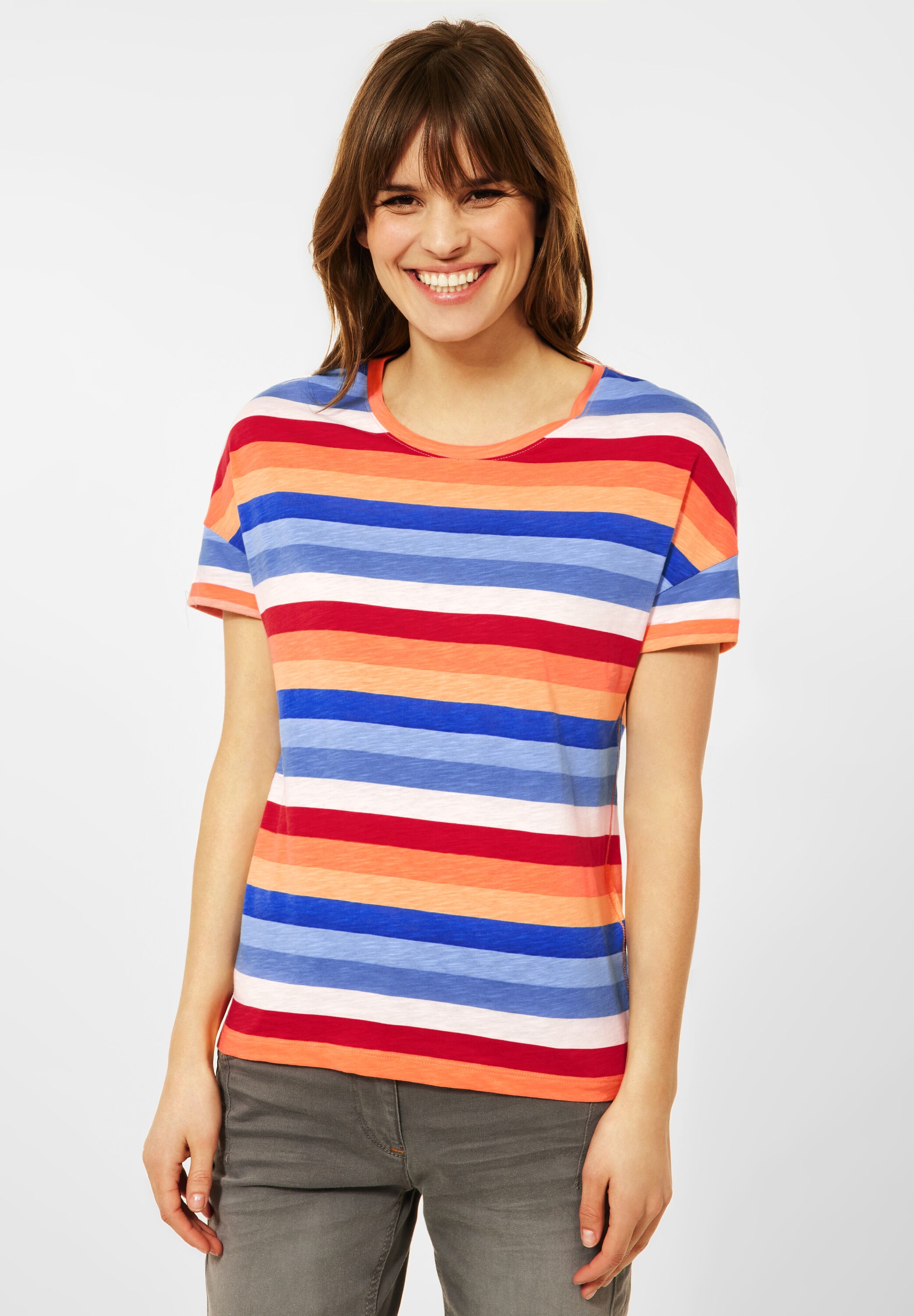Sommer Shirt T-Shirt mit Streifen Muster bunt b316360-30125 NEU CECIL