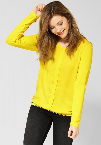 CECIL - Shirt mit Materialmix in Fresh Yellow