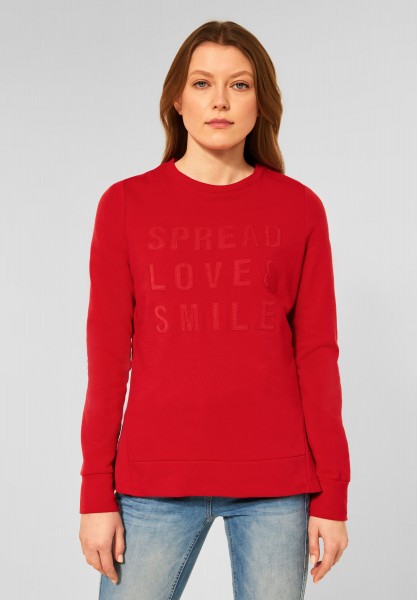 CECIL - Sweatshirt mit Wording in Vibrant Red